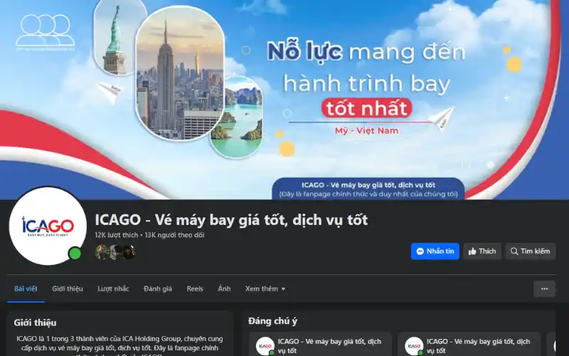 Việt Mỹ thường xuyên tuyển dụng nhân viên bán vé máy bay để bán vé từ Mỹ về Việt Nam dưới tên thương hiệu ICAGO