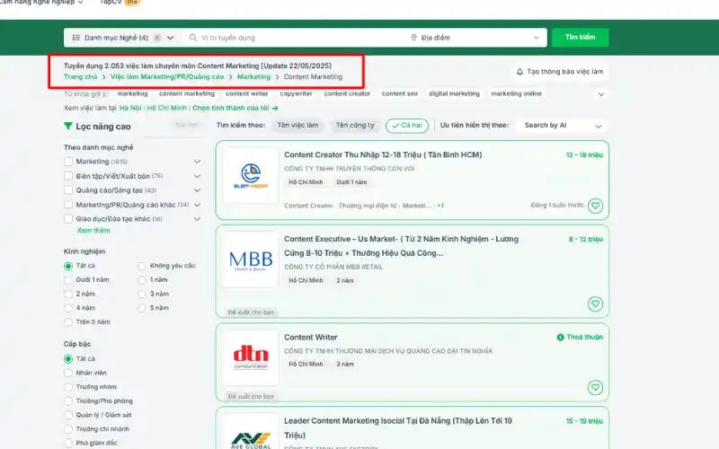 Nhu cầu tuyển dụng Content Creator liên tục tăng