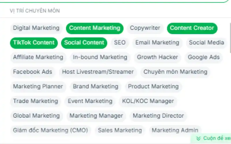 Tuỳ theo mục đích, vị trí content có thể được tuyển dụng với nhiều tên gọi
